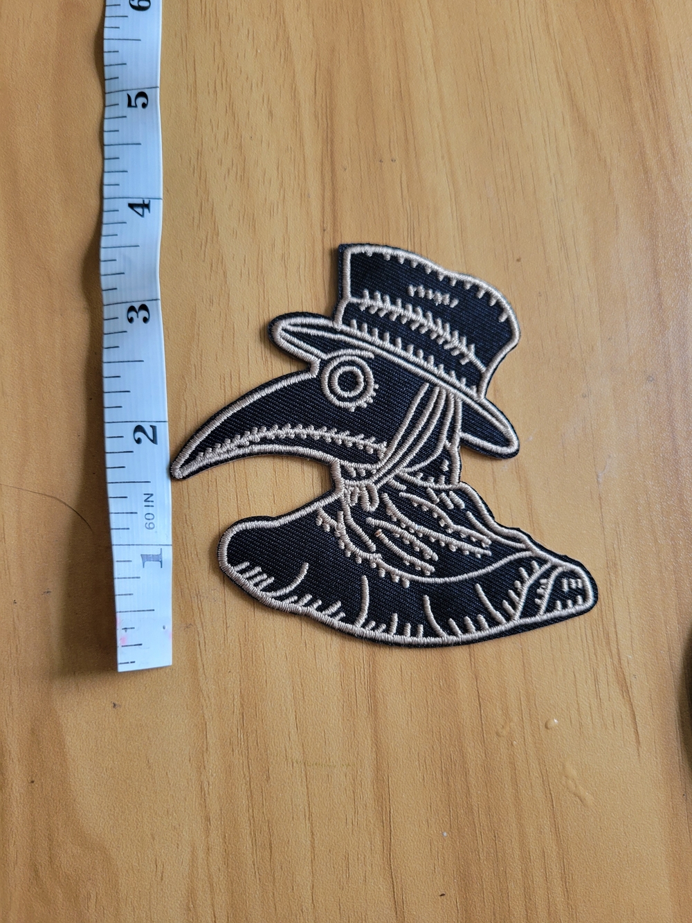 🧋NEW🧋Black and Tan Plague Doctor Embroidered Patch - Decorative Accessory